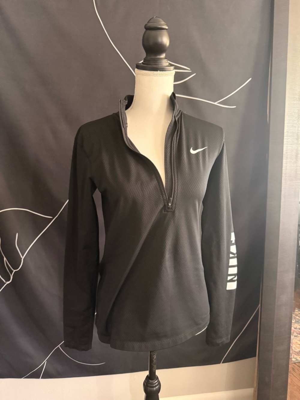 Nike Black Women's Long-Sleeve Quarter Zip Pullover - Picture 3 of 6